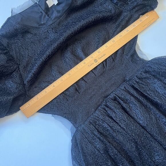 Klesis Lace Black Puff Sleeve Midi Dress Small - Picture 8 of 9